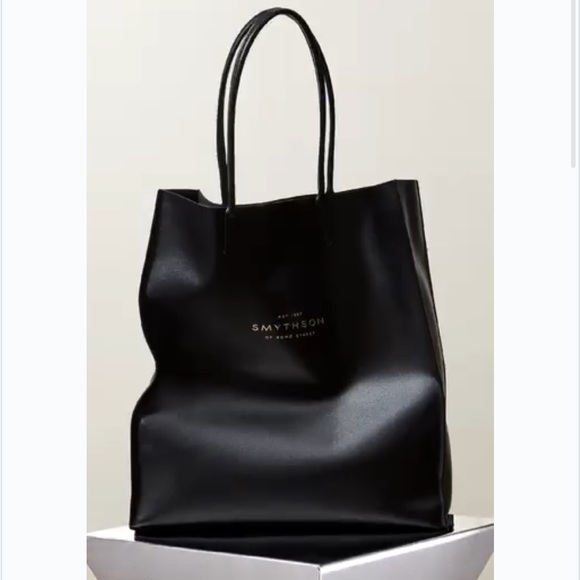 Smythson Pavilion Kingly Tote Bag in Black Leather - Picture 6 of 8